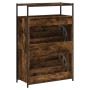 Smoked oak plywood shoe rack 75x34x112 cm by , Shoe racks and shoe organizers - Ref: Foro24-840036, Price: 95,15 €, Discount: %