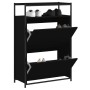 Engineered wood black shoemaker 75x34x112 cm by , Shoe racks and shoe organizers - Ref: Foro24-840034, Price: 108,62 €, Disco...