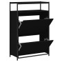 Engineered wood black shoemaker 75x34x112 cm by , Shoe racks and shoe organizers - Ref: Foro24-840034, Price: 108,62 €, Disco...