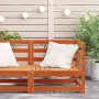 Ecksofa für den Garten aus massivem Kiefernholz, braun gewachst, 70x70x67cm. von , Modulare Sofas für den Außenbereich - Ref:...
