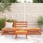 Sofá jardín sin reposabrazos con reposapiés madera pino marrón by , Modular outdoor sofas - Ref: Foro24-837967, Price: 129,12...