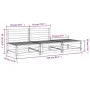 Sofá jardín sin reposabrazos con reposapiés madera pino marrón by , Modular outdoor sofas - Ref: Foro24-837967, Price: 129,12...