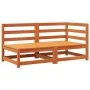 Zweiplätziges Massivholz-Gartensofa aus Kiefer in brauner Wachsfarbe. von , Modulare Sofas für den Außenbereich - Ref: Foro24...