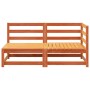 Zweiplätziges Massivholz-Gartensofa aus Kiefer in brauner Wachsfarbe. von , Modulare Sofas für den Außenbereich - Ref: Foro24...