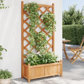 Blumenkasten mit massivem Gitter aus braunem Fichtenholz. von , Töpfe und Pflanzgefäße - Ref: Foro24-365488, Preis: 91,20 €, ...