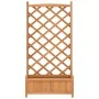 Jardinera con enrejado de madera maciza de abeto marrón by , Pots and planters - Ref: Foro24-365488, Price: 78,48 €, Discount: %