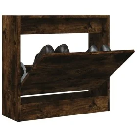 Zapatero de madera de ingeniería roble ahumado 60x21x57 cm by , Shoe racks and shoe organizers - Ref: Foro24-839886, Price: 4...