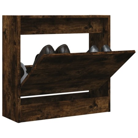 Zapatero de madera de ingeniería roble ahumado 60x21x57 cm by , Shoe racks and shoe organizers - Ref: Foro24-839886, Price: 4...