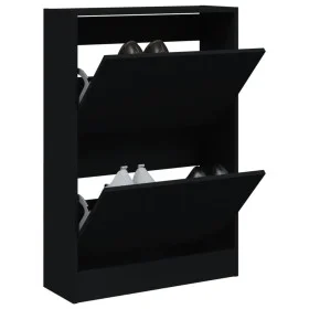 Zapatero de madera de ingeniería negro 60x21x87,5 cm by , Shoe racks and shoe organizers - Ref: Foro24-839890, Price: 80,95 €...