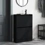 Zapatero de madera de ingeniería negro 60x21x87,5 cm by , Shoe racks and shoe organizers - Ref: Foro24-839890, Price: 80,95 €...