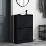 Zapatero de madera de ingeniería negro 60x21x87,5 cm by , Shoe racks and shoe organizers - Ref: Foro24-839890, Price: 82,47 €...
