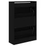 Zapatero de madera de ingeniería negro 60x21x87,5 cm by , Shoe racks and shoe organizers - Ref: Foro24-839890, Price: 80,95 €...