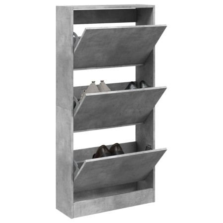 Ingenieurholzschuhregal in Betongrau 60x21x125,5 cm von , Schuhregale und Schuhorganisatoren - Ref: Foro24-839899, Preis: 103...