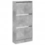 Zapatero de madera de ingeniería gris hormigón 60x21x125,5 cm by , Shoe racks and shoe organizers - Ref: Foro24-839899, Price...