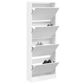 Weißer Schuhschrank aus Holzwerkstoff 60x21x163,5 cm von , Schuhregale und Schuhorganisatoren - Ref: Foro24-839903, Preis: 12...