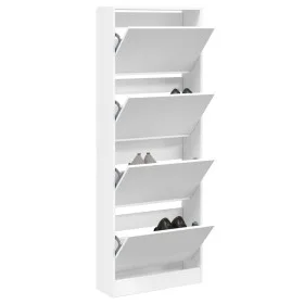 Zapatero de madera de ingeniería blanco 60x21x163,5 cm by , Shoe racks and shoe organizers - Ref: Foro24-839903, Price: 122,6...