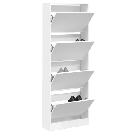 Zapatero de madera de ingeniería blanco 60x21x163,5 cm by , Shoe racks and shoe organizers - Ref: Foro24-839903, Price: 124,7...