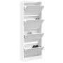 Zapatero de madera de ingeniería blanco 60x21x163,5 cm by , Shoe racks and shoe organizers - Ref: Foro24-839903, Price: 124,7...