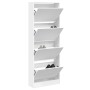 Zapatero de madera de ingeniería blanco 60x21x163,5 cm by , Shoe racks and shoe organizers - Ref: Foro24-839903, Price: 124,7...