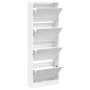 Zapatero de madera de ingeniería blanco 60x21x163,5 cm by , Shoe racks and shoe organizers - Ref: Foro24-839903, Price: 124,7...