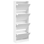 Zapatero de madera de ingeniería blanco 60x21x163,5 cm by , Shoe racks and shoe organizers - Ref: Foro24-839903, Price: 124,7...