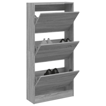 Ingenieurholzschuhregal in Sonoma-Grau 60x21x125,5 cm von , Schuhregale und Schuhorganisatoren - Ref: Foro24-839901, Preis: 9...