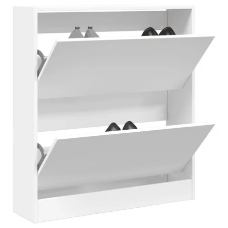 Weißer Schuhschrank aus Holzwerkstoff 80x21x87,5 cm von , Schuhregale und Schuhorganisatoren - Ref: Foro24-839917, Preis: 75,...