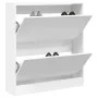 Weißer Schuhschrank aus Holzwerkstoff 80x21x87,5 cm von , Schuhregale und Schuhorganisatoren - Ref: Foro24-839917, Preis: 75,...