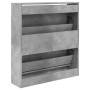 Ingenieurholzschuhregal in Betongrau 80x21x87,5 cm von , Schuhregale und Schuhorganisatoren - Ref: Foro24-839920, Preis: 86,6...