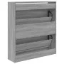 Ingenieurholzschuhregal in Sonoma-Grau 80x21x87,5 cm von , Schuhregale und Schuhorganisatoren - Ref: Foro24-839922, Preis: 82...