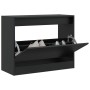 Schwarzer Holzschuhschrank aus Ingenieurholz, 80x34x63 cm. von , Schuhregale und Schuhorganisatoren - Ref: Foro24-839960, Pre...