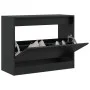 Schwarzer Holzschuhschrank aus Ingenieurholz, 80x34x63 cm. von , Schuhregale und Schuhorganisatoren - Ref: Foro24-839960, Pre...