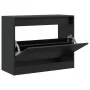 Schwarzer Holzschuhschrank aus Ingenieurholz, 80x34x63 cm. von , Schuhregale und Schuhorganisatoren - Ref: Foro24-839960, Pre...