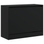 Schwarzer Holzschuhschrank aus Ingenieurholz, 80x34x63 cm. von , Schuhregale und Schuhorganisatoren - Ref: Foro24-839960, Pre...