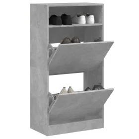 Ingenieurholzschuhregal in Betongrau 60x34x116 cm von , Schuhregale und Schuhorganisatoren - Ref: Foro24-840018, Preis: 80,86...