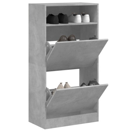 Ingenieurholzschuhregal in Betongrau 60x34x116 cm von , Schuhregale und Schuhorganisatoren - Ref: Foro24-840018, Preis: 81,92...