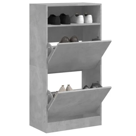 Zapatero de madera de ingeniería gris hormigón 60x34x116 cm by , Shoe racks and shoe organizers - Ref: Foro24-840018, Price: ...