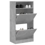 Ingenieurholzschuhregal in Betongrau 60x34x116 cm von , Schuhregale und Schuhorganisatoren - Ref: Foro24-840018, Preis: 81,92...