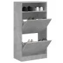 Zapatero de madera de ingeniería gris hormigón 60x34x116 cm by , Shoe racks and shoe organizers - Ref: Foro24-840018, Price: ...