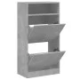 Zapatero de madera de ingeniería gris hormigón 60x34x116 cm by , Shoe racks and shoe organizers - Ref: Foro24-840018, Price: ...
