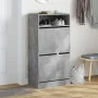 Zapatero de madera de ingeniería gris hormigón 60x34x116 cm by , Shoe racks and shoe organizers - Ref: Foro24-840018, Price: ...