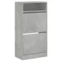 Zapatero de madera de ingeniería gris hormigón 60x34x116 cm by , Shoe racks and shoe organizers - Ref: Foro24-840018, Price: ...