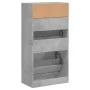 Zapatero de madera de ingeniería gris hormigón 60x34x116 cm by , Shoe racks and shoe organizers - Ref: Foro24-840018, Price: ...