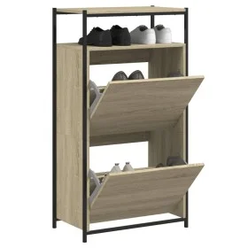 Zapatero de madera de ingeniería roble Sonoma 60x34x112 cm by , Shoe racks and shoe organizers - Ref: Foro24-840030, Price: 8...