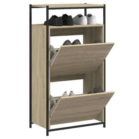 Zapatero de madera de ingeniería roble Sonoma 60x34x112 cm by , Shoe racks and shoe organizers - Ref: Foro24-840030, Price: 8...