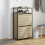 Zapatero de madera de ingeniería roble Sonoma 60x34x112 cm by , Shoe racks and shoe organizers - Ref: Foro24-840030, Price: 8...