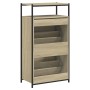 Zapatero de madera de ingeniería roble Sonoma 60x34x112 cm by , Shoe racks and shoe organizers - Ref: Foro24-840030, Price: 8...