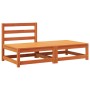 Garden sofa without armrests with footrest in brown pine wood by , Modular outdoor sofas - Ref: Foro24-837960, Price: 99,95 €...
