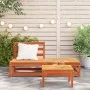 Garden sofa without armrests with footrest in brown pine wood by , Modular outdoor sofas - Ref: Foro24-837960, Price: 98,89 €...