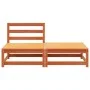 Garden sofa without armrests with footrest in brown pine wood by , Modular outdoor sofas - Ref: Foro24-837960, Price: 98,89 €...